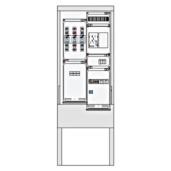 Transformer measuring cabinet 100A, LEW, 5-pole, IP44, RAL7035 image 1