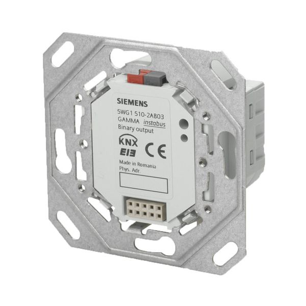 UP 510/03 - KNX Binary Output 2 x AC 230 V, 10 A, with mounting frame and BTI interface image 1