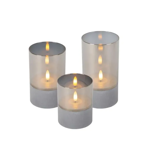 table lamp VELAS set of 3 IP20, grey, smoky colour image 1