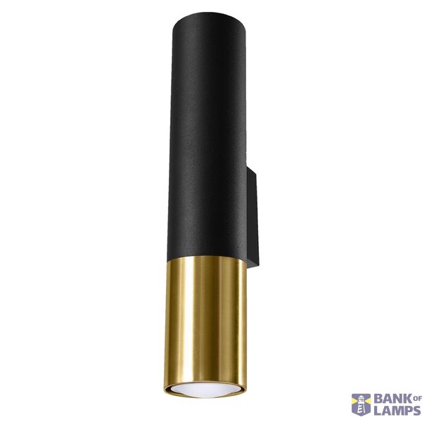 LOOPEZ WALL LAMP BLACK/GOLD GU10 2X40W IP20 image 9