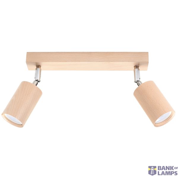 CEILING LAMP BERG 2 NATURAL WOOD GU10 2X40W IP20 image 3