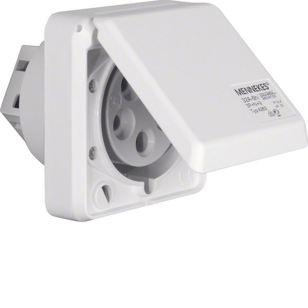 CEE soc. out. 5pole hinged cover EB 32 A, connecting system, p. white image 1