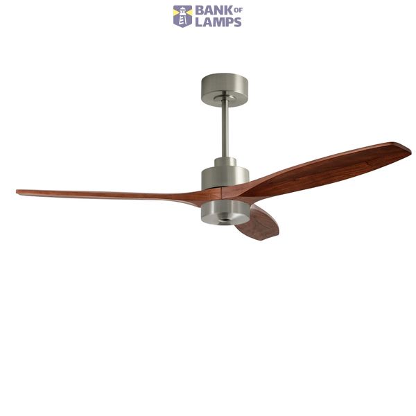 Fan Stem Evo ø1220mm Play Satin Nickel with Dark Wood Blades image 1