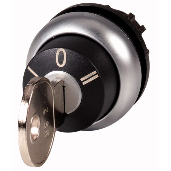 M22-WRS3-MS2 Key-operated actuator, maintained, 3 positions, MS2, Key withdrawable: I, 0, II, Bezel: titanium image 1