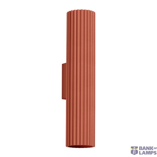 VERTICAL WALL LAMP ILLUMINATING UP AND DOWN FROM THE CARBON SERIES RED OCHRE FOR LIVING ROOM 2XGU10 image 2