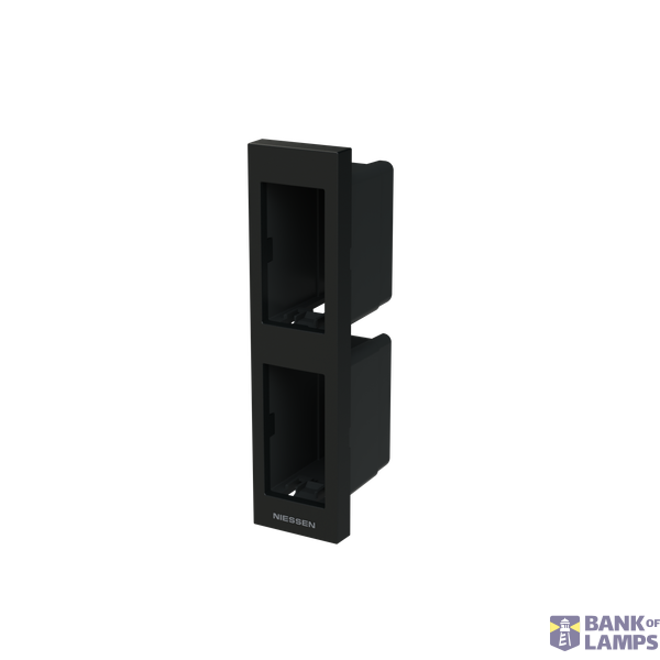 Frame for metallic and plastic profiles - Niessen logo - 1+1M - Matt Black image 2