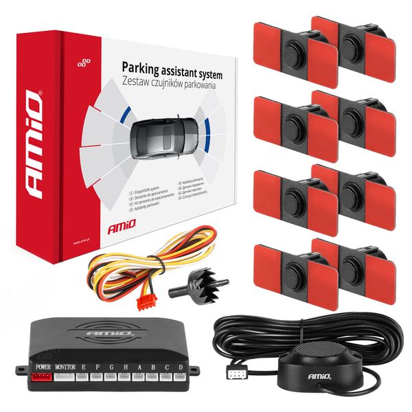 Parking assistant system Buzzer 8 sensor black inside mount 16,5mm image 1