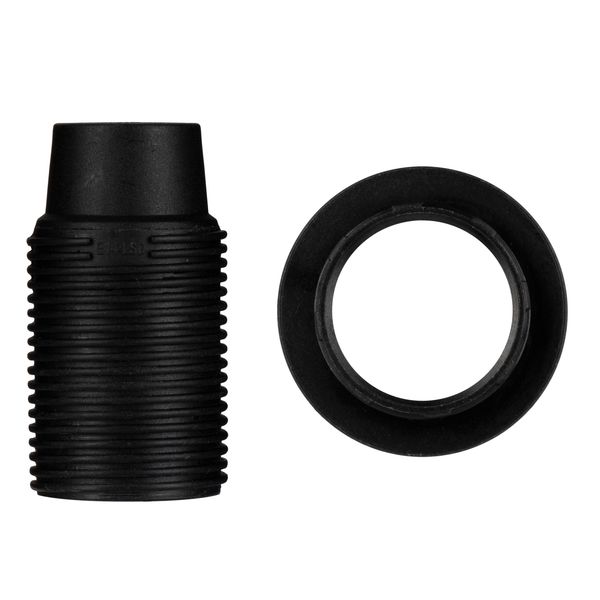 Lampholder E14 TP Threaded + Ring Black image 2