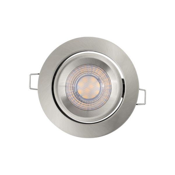 LED spot set Recess Simple DIM adjustable 3×4.9W 2700K brushed nickel image 1