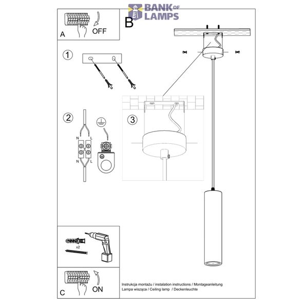 CERAMIC HANGING LAMP NANCY GU10 1X40W IP20 image 5