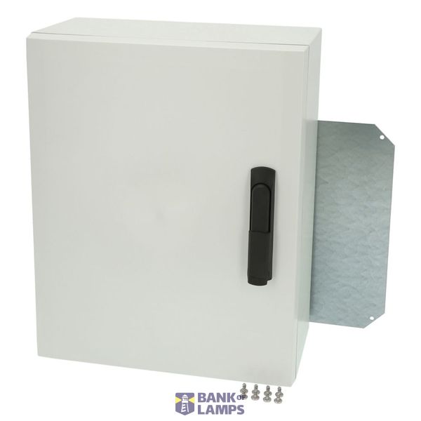 Polycarbonate enclosure, 500x400x210mm, fitted with Mounting plate image 3