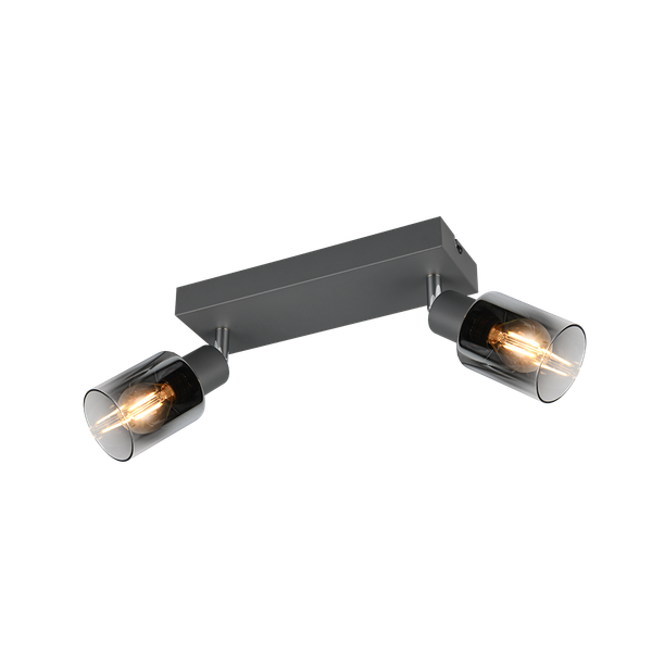 Cadiz spot 2-pc E14 anthracite/chrome plated image 1