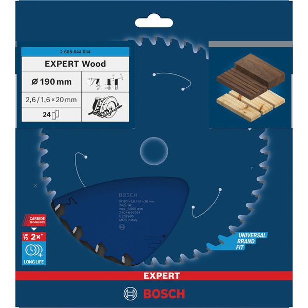 Circular saw blade Expert for Wood 190 x 20 x 2,6 mm, 24 image 1
