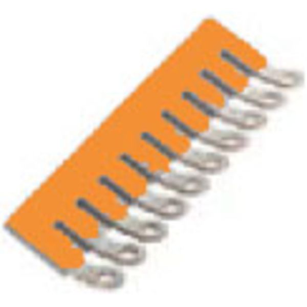 Cross-connector (terminal), when screwed in, orange, 41 A, Number of poles: 10, Pitch in mm (P): 11.10, Insulated: Yes, Width: 106.9 mm image 1