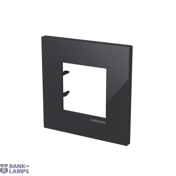 Frame 1-gang / 2-modules - Niessen logo - S - Tacteo Black image 2