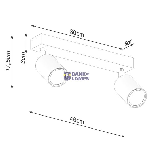 CEILING LAMP VERDO 2 BLACK GU10 2X10W IP20 image 6