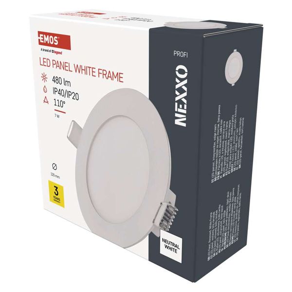 LED recessed luminaire NEXXO, round, white, 7W, neutral white image 1