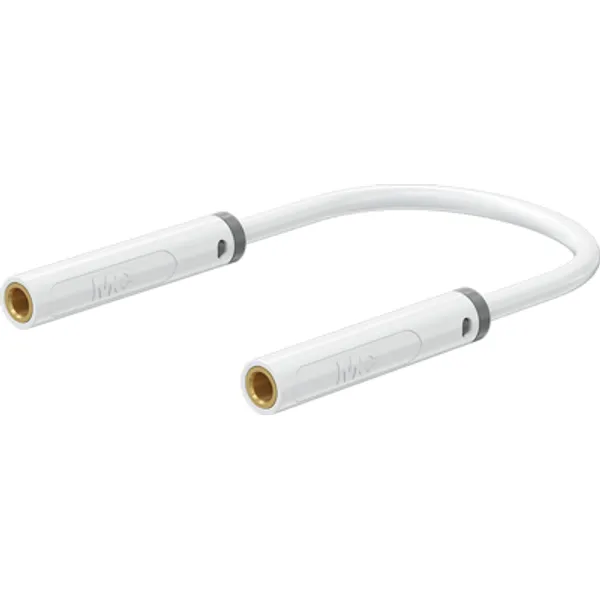 Coupling line with (4 mm socket, straight) to (4 mm socket, straight), 1 m, white, PVC, 1.0 mm², 64.1072-10029 image 1