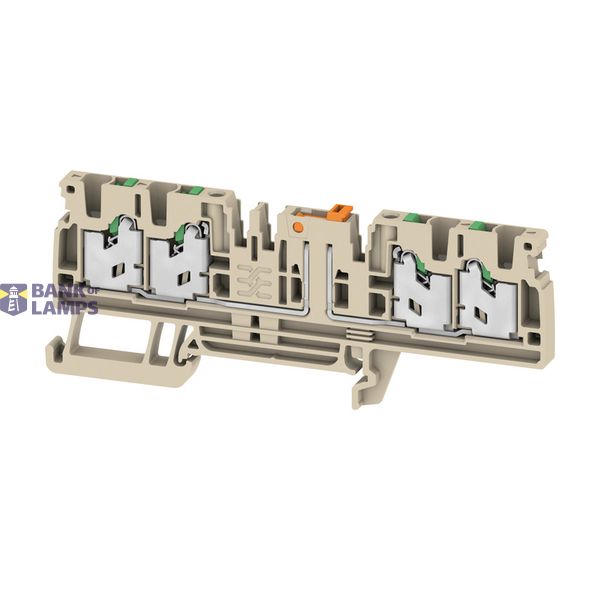 Test-disconnect terminal, SNAP IN, dark beige, 2.5 mm², 20 A, 500 V, N image 1