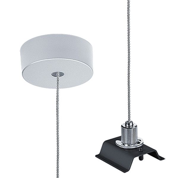 SLOIN slim ASI2 E-L BK/SR - Cord suspension incl. ceiling rose image 1