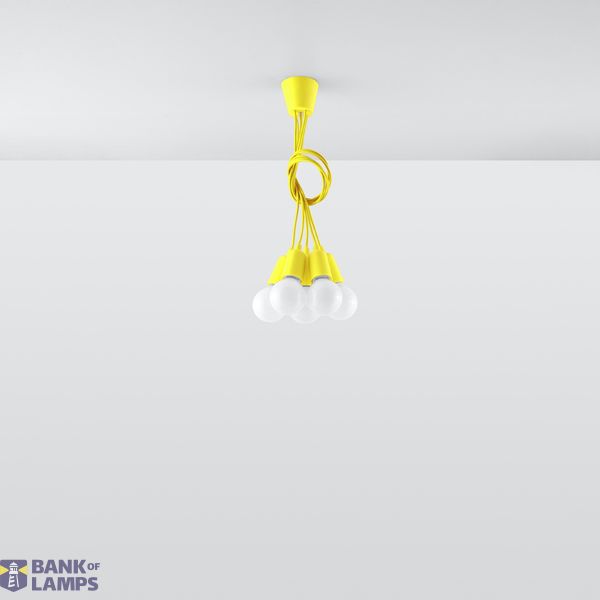 HANGING LAMP DIEGO 5 YELLOW E27 5X60W IP20 image 7