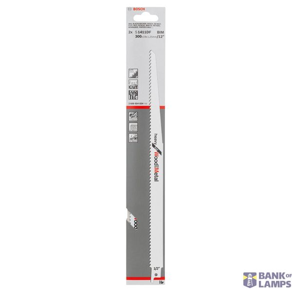 Reciprocating saw blade S 1411 DF Heavy for Wood and Metal 2 pcs. image 2