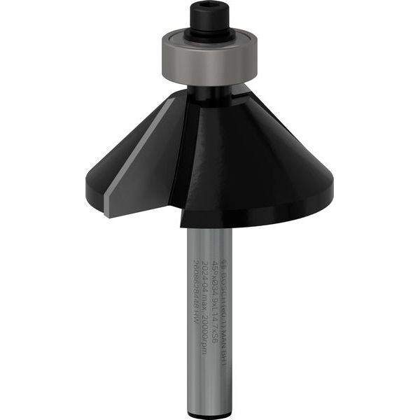 Chamfer bit, 6 mm, D1 34.9 mm, B 11.1 mm, L 14.7 mm, G 56 mm, 45° image 1