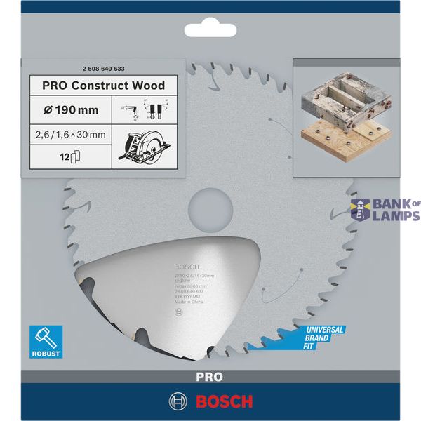Construct Wood circular saw blade 190 x 30 x 2,6 mm; 12 image 1