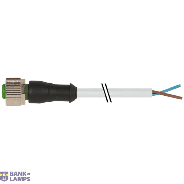 M12 female 0° A-cod. with cable PUR 2x0.5 gy 1.5m image 2