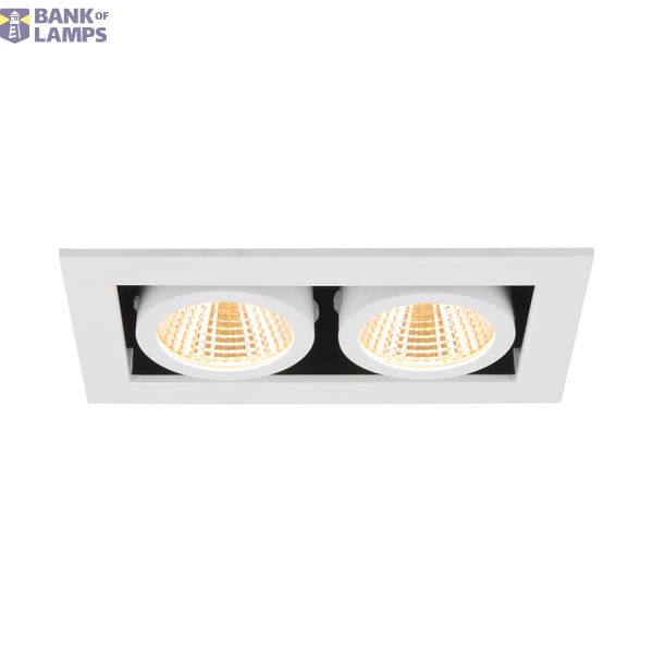KADUX, recessed ceiling light, double, 3000K, 38°, IP 20, square, white image 1