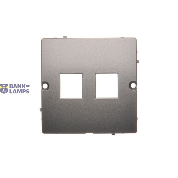 Double Keystone flat IT/telephone socket cover, (cover), Inox, metallized image 1