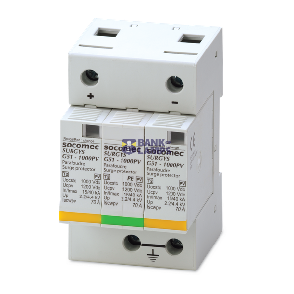 Surge arrester type 2, 2P, 600VDC, with remote signal, common mode image 1