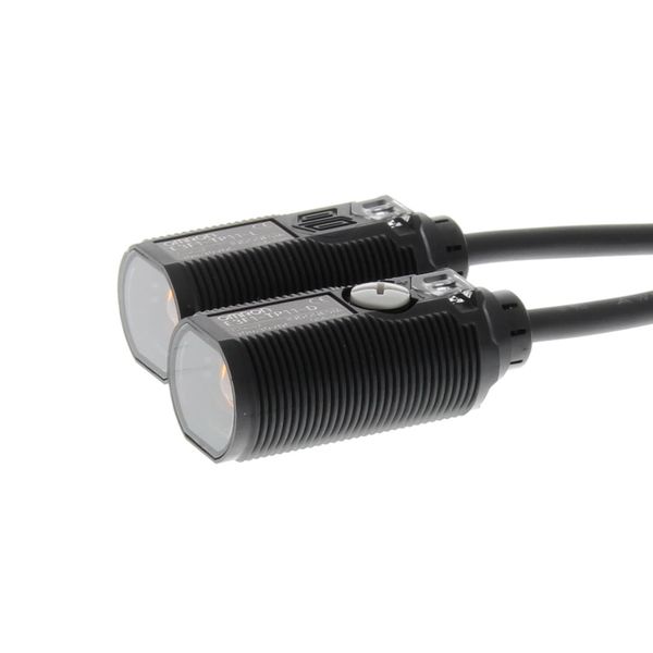 Photoelectric sensor, M18 threaded barrel, plastic, red LED, through-b E3F12008D image 2