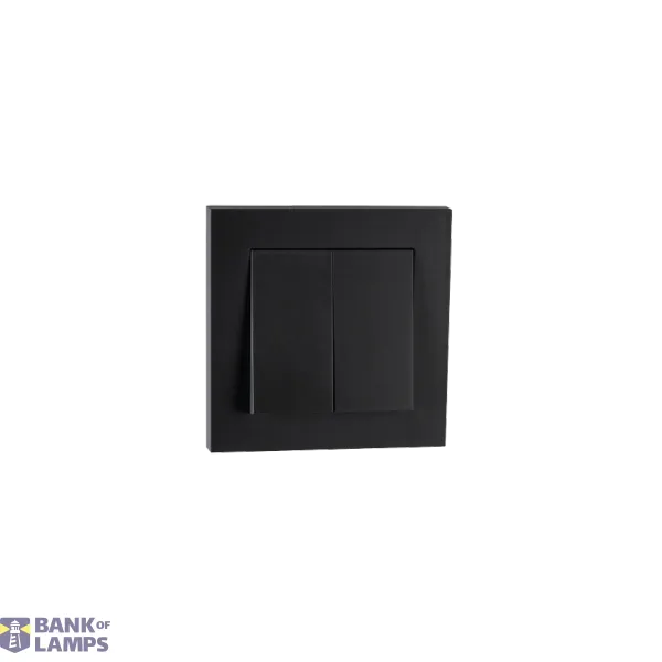 SWITCH FLUSH MOUNTED 1+1 BLACK 6-PACK image 1