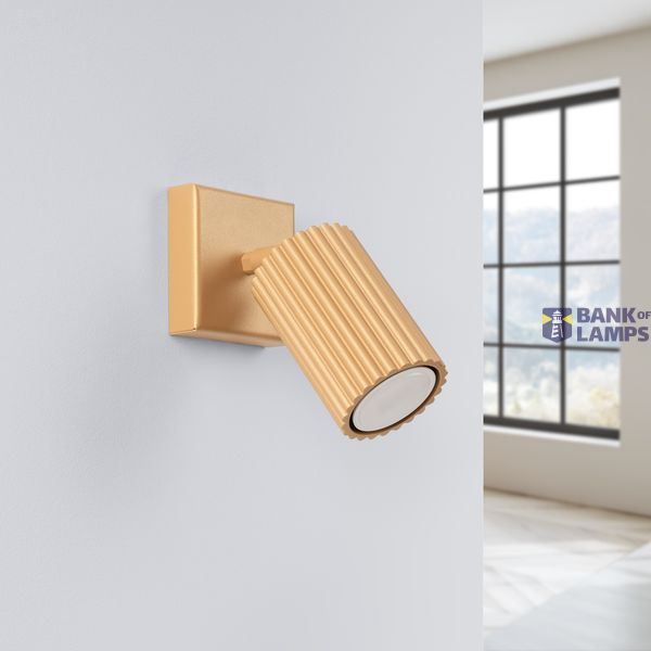 WALL LAMP WITH MOVABLE SPOTLIGHT CARBON GOLD FOR HALL GU10 image 2