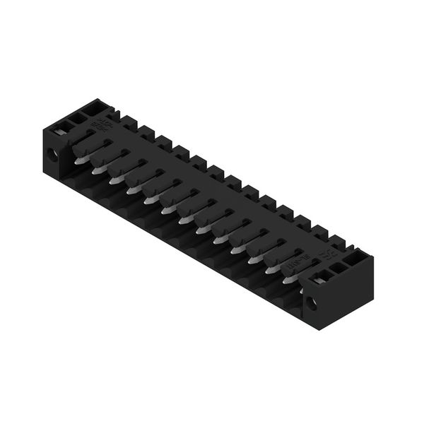 PCB plug-in connector, male header, Flange, THT/THR solder connection, 3.50 mm, Number of poles: 14, 180°, Solder pin length (l): 1.5 mm, tinned, black, Tape image 3