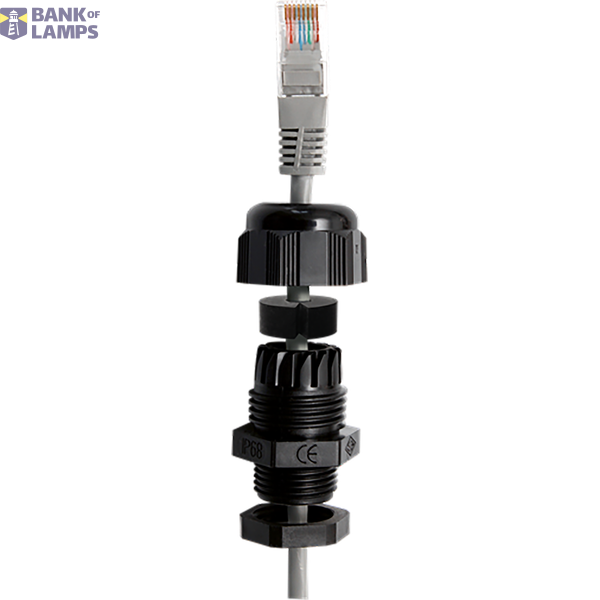 Cable Gland RJ45 with slats Polyamide 6 UL94 V2 M25 Black RAL 9005 image 1