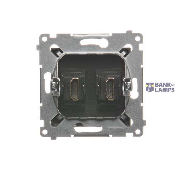 Double angled cover for ICT sockets for "Panduit" with descriptive field, (module), white image 1