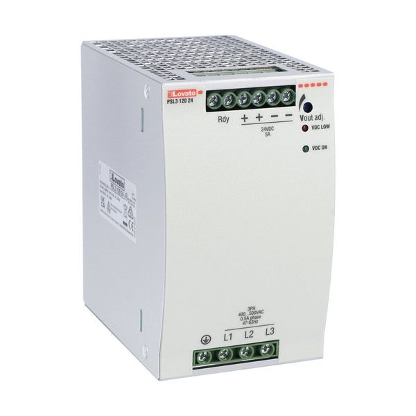 DIN rail switching power supply, three-phase. 24VDC, 5A/120W image 1