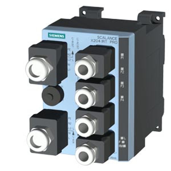 SCALANCE X204IRT PRO, managed Layer 2 switch, 4x push-pull RJ45, IP65 image 1