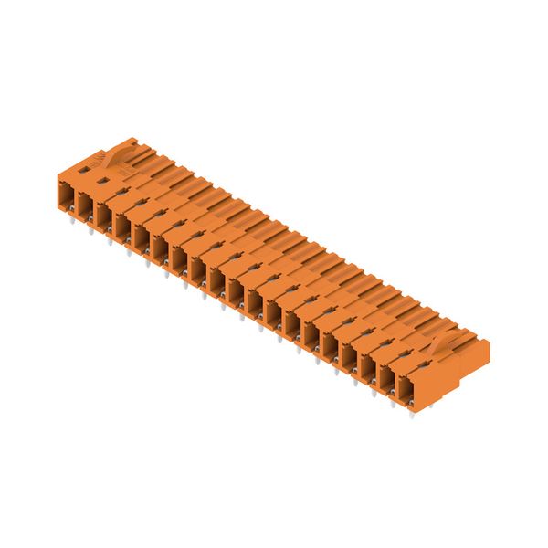 PCB plug-in connector, female header, closed side, THT solder connection, 5.08 mm, Number of poles: 19, 90°, Solder pin length (l): 3.2 mm, tinned, orange, Box image 4