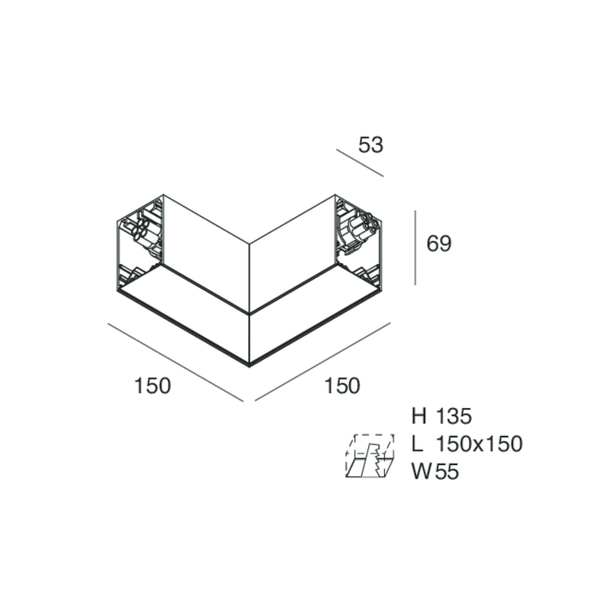 HERO: MOD.CIECO ANG.DX 150 BIA image 1