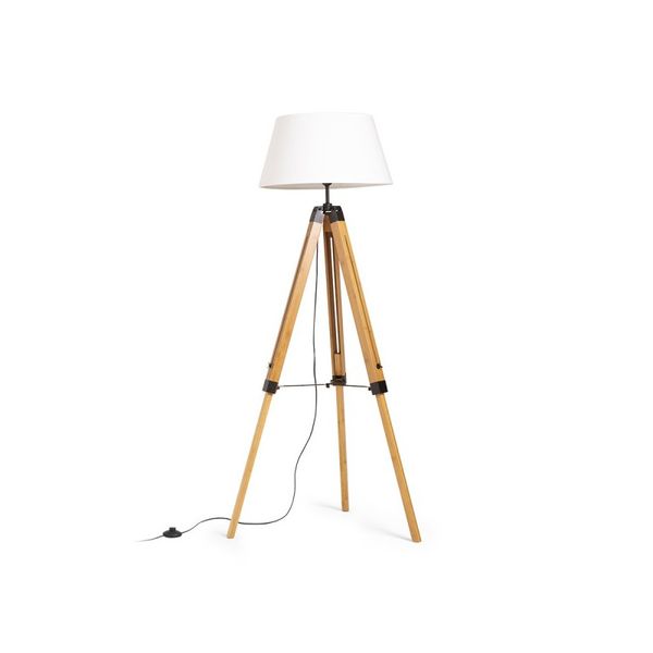 ALVIS/AMBITUS 46 floor white bamboo/black 230V LED E27 15W image 1