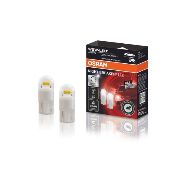 LED signal lamp Night Breaker W5W 1W 12V W2.1×9.5d image 1