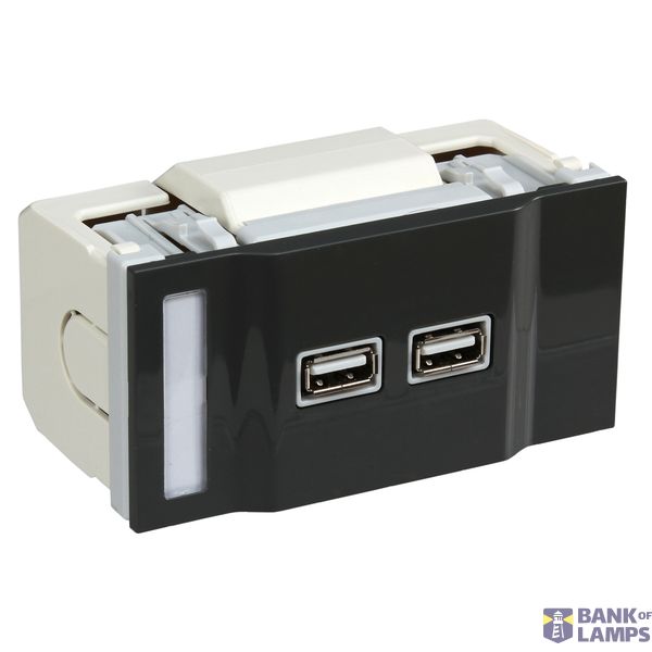 OL50 USB LADER 2X1A ANTRACIET image 1