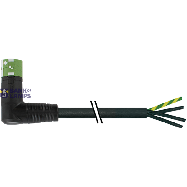 MQ15 female 90° with cable 600V AC type 3 PUR 4x2.5 bk UL/CSA+drag ch. image 2