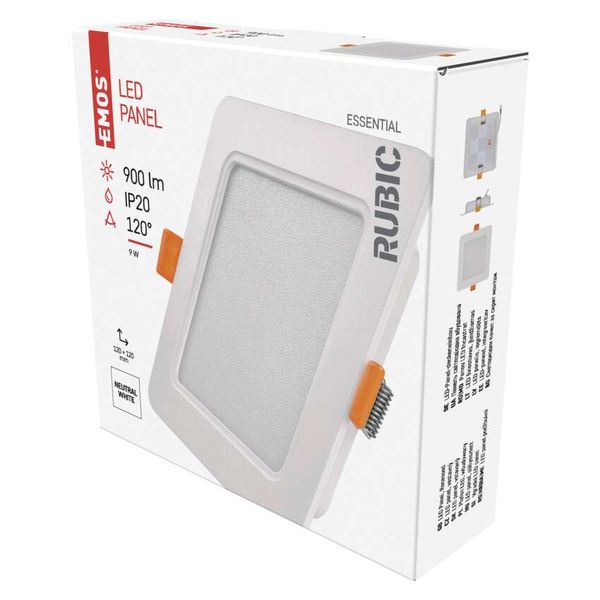 LED recessed luminaire RUBIC, square, white, 9W, neutral white image 1