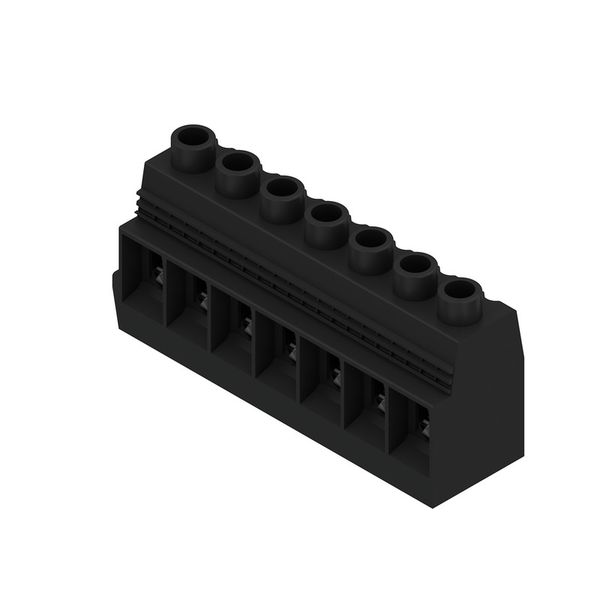 Printed circuit board terminals, 15.00 mm, Number of poles: 7, 90°, Solder pin length (l): 4.5 mm, tinned, black, Clamping yoke connection, Clamping range, max. : 50 mm², Box image 3
