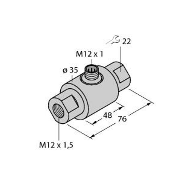 Flow Monitoring Inline Sensor without Integrated Processor   FCI-D03A4-NA-H1141/M12 image 1
