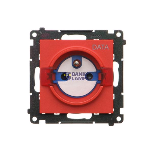 DATA single socket outlet with socket access element, module, 16A, quick connection, red image 1